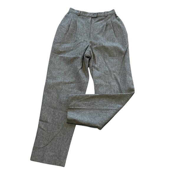 Vintage KORET PETITES Grey wool pleated lined trousers High Rise Size 0 XSMALL - Picture 1 of 3